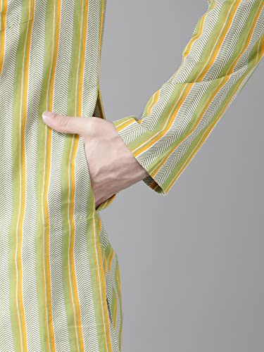 Image of See Designs Cotton Floral Regular Mens Kurta