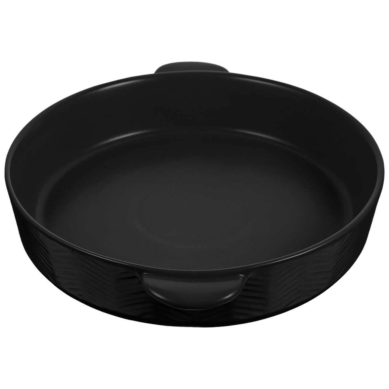 jojofuny Noir Plat à Four Rond en Céramique à Double Poignée