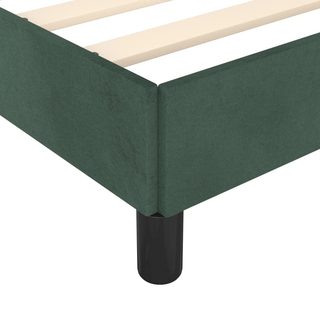 vidaXL Polsterbett, Bett Bettgestell mit Lattenrost, Schlafzimmerbett Doppelbett mit Stützbeinen, Bettrahmen Schlafzimmermöbel, Dunkelgrün 120x200cm Samt