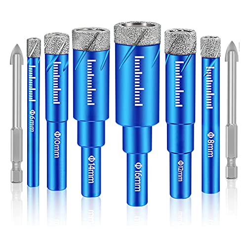 Dry Diamond Drill Bits Set, 6PCS Small Diamond Hole Saw ...
