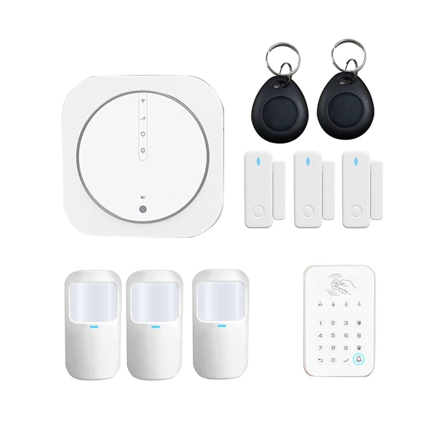 Nessun Canone Mensile Kit di allarme Protezione sicurezza domestica Tag supporto Sirena wireless APP Controllo remoto(Kit3)