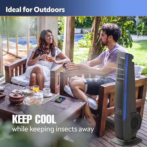 Lasko Misto Outdoor Misting Tower Fan, 4-Speeds, Internal Oscillation, for Decks, Patios and Porches, Black, YF300, Large - image 7