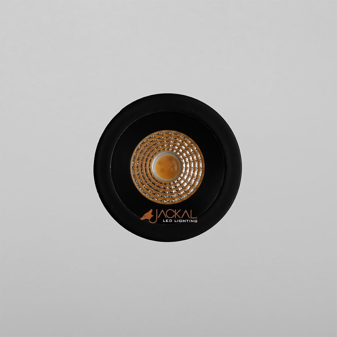 JACKAL COB LED Downlight, Premium Recessed Ceiling Spotlight, Black & White Body with Silver & Rose Gold Reflector (Warm White, JK3001/3W/ BK)-image-35