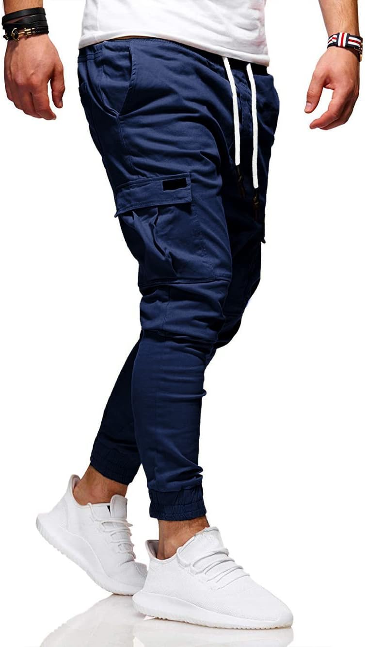 BUXKR Mens Cargo Pants Casual Hiking Pants Workout Joggers Sweatpants for Men - Image 2