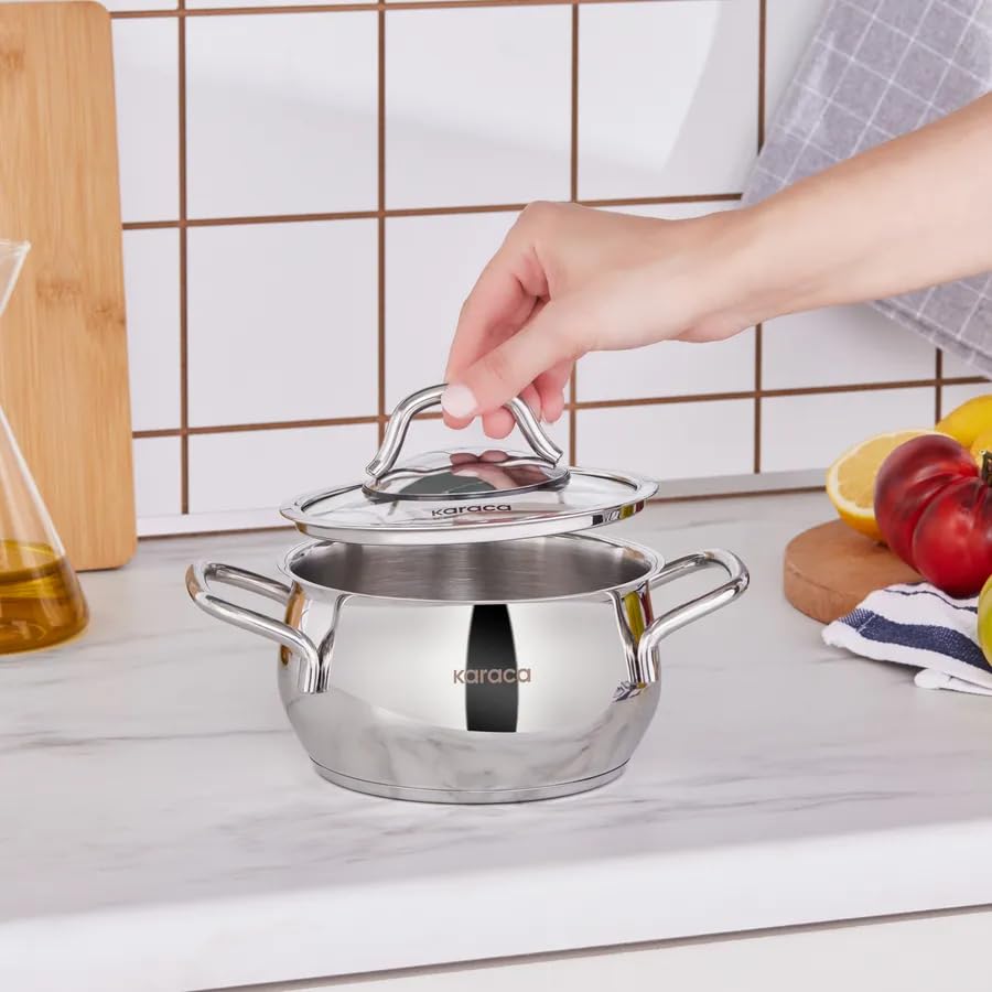 Karaca Emirgan 14cm Stainless Steel Stockpot with Lid - Silver - Image 2