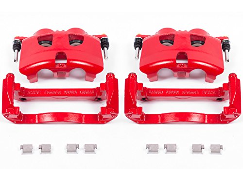 Image of PowerStop Front Red Powder Coated Brake Caliper Pair for Ford F-150 2012-20 - High-Temp Brake Caliper Upgrade, S5404