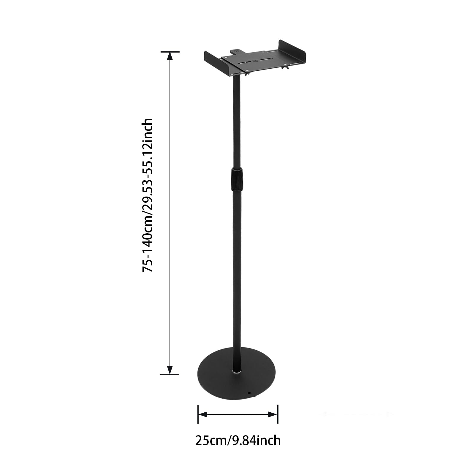1 paio di supporti per altoparlanti, regolabili in altezza da 75 a 140 cm, girevoli a 360°, supporto per monitor da studio, fino a 6 kg, nero