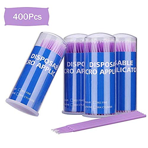 BONEW 400 Stück Dental Einweg Produkt Dental Micro Applikator Pinsel Biegbar Ultrafine Dia.1.5 Mm (lila)
