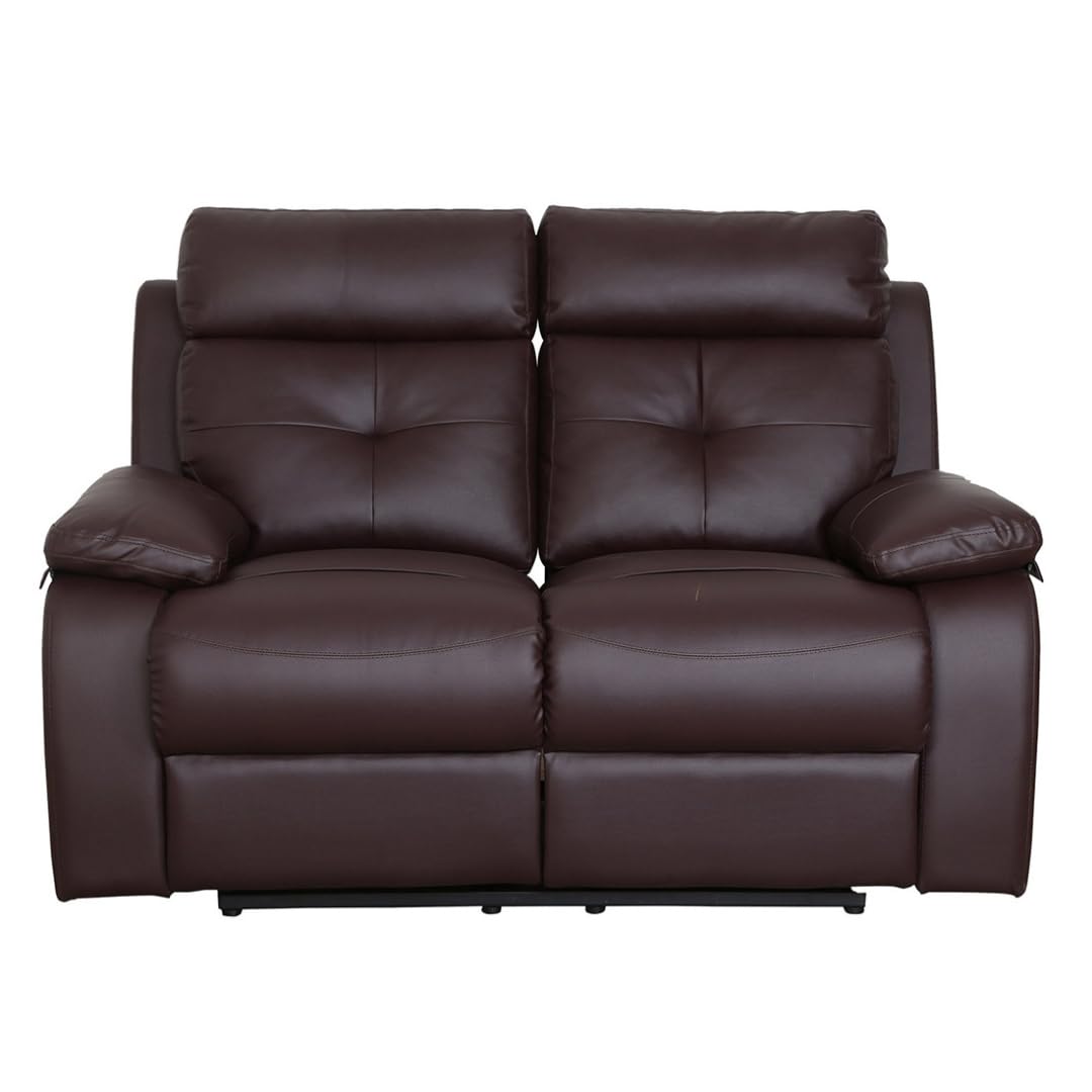 Lofty Dreams Engineered Wood Elevate Your Living Space 2 Seater Recliner Sofa - Elegant Brown, Unrivaled Comfort, Supreme Durability, & Exceptional Service