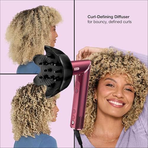 Shark FlexStyle | Air Multi-Styler & Drying System | Hair Dryer Brush for Blowouts with Coanda Auto- Wrap Curlers, Round & Paddle Brush, Diffuser & Concentrator Attachment | Black Cherry | HD457CR - view 3