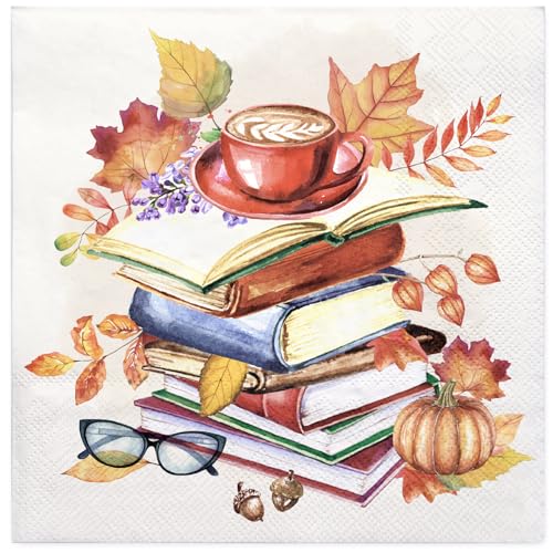 WRAPAHOLIC 50Pcs Fall Paper Napkins (6.5 x 6.5 In)