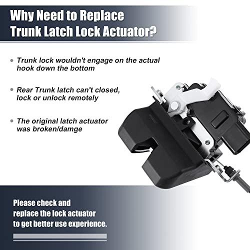 Image of X AUTOHAUX 81230-C5100 Power Tailgate Lift Gate Latch Assembly Rear Trunk Lock Actuator Motor for Kia Sorento 2016-2020