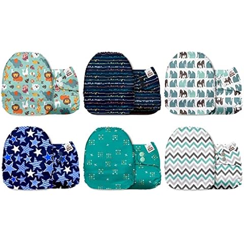 Pañales Mama Koala de tela reutilizables y lavables con 6 insertos Cover