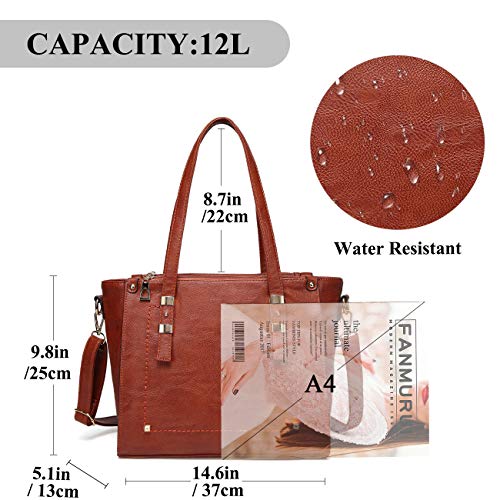 Tote-Bag-for-WomenVASCHY-Faux-Leather-Top-Handle-Triple-Compartment-Satchel-Work-Handbag-Purse-for-Ladies-with-Little-Pouch