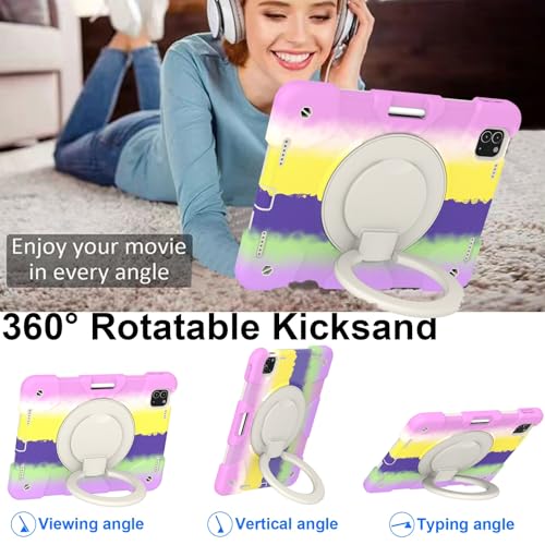 Funda para tablet para niños con soporte giratorio compatible con iPad Pro 11 y Air 5 7