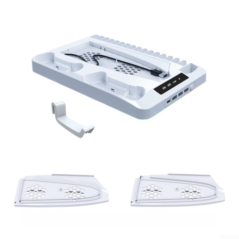 per PS5 Pro Slim Base di raffreddamento con luce RGB per PS5 Pro Slim | Efficiente dissipazione del calore, previene il surriscaldamento, prolunga la vita della console, funzionamento silenzioso