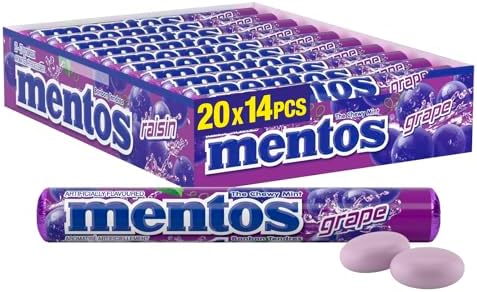 MENTOS Grape Flavour - 20 Rolls x 37.5g/1.3oz (Per Roll), Imported from Canada)