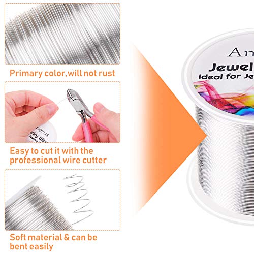 22 gauge jewelry wire anezus craft wire tarnish resistant copper beading wire for jewelry making supplies and crafting silver 49 yards45 meters