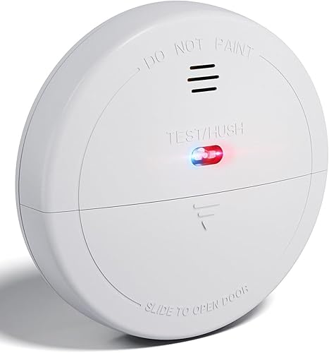 Detector de humo inteligente con WiFi Alarma contra incendios con control de aplicación, alerta de baja potencia, botón de silencio y prueba,