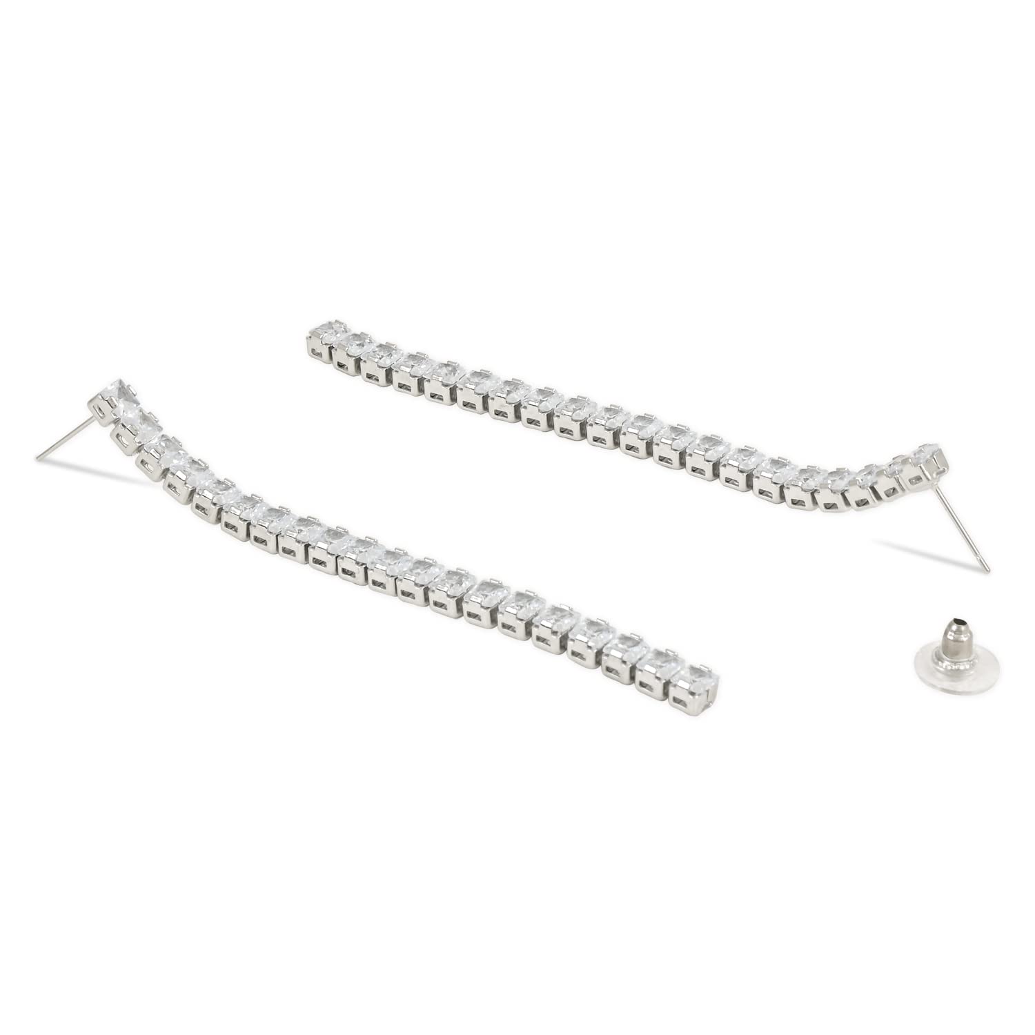 Sparkling CZ & American Diamond Tassel Earrings (E3117S)