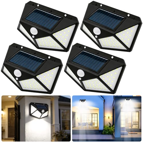 Hzampsun 4 Sets Solar RV Motion Sensor Light - Exterior RV Porch Light for Camper Trailer Motorhome Outdoor - Easy Installation with