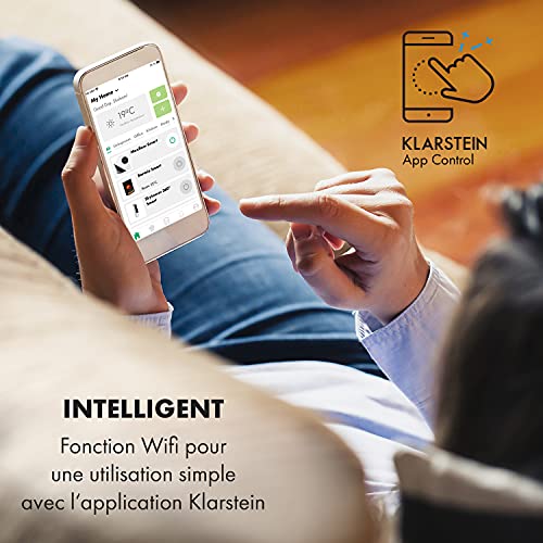 KLARSTEIN Maxflow Smart - rafraîchisseur d'air, humidificateur, ventilateur, WiFi: contrôle par appli, 80 W, 700 m³/h, 4 vitesses, 3 modes, minuterie 24 h, réservoir d'eau 5 l - blanc - Image 3