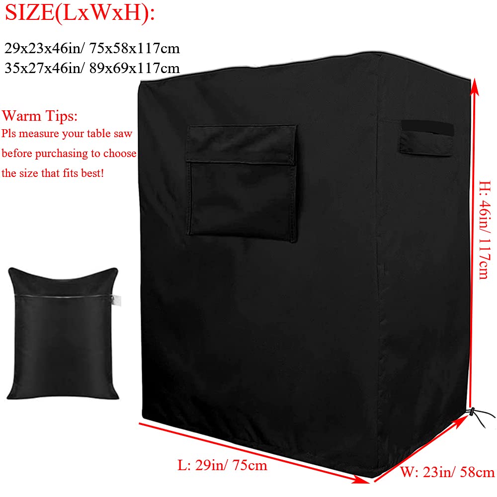 UCARE Table Saw Cover 420D Oxford Waterproof Dustproof Protection Patio Indoor Outdoor Stand Table Saw Dust Covers with Storage Bag (L: 35x27x46in/ 89x69x117cm)
