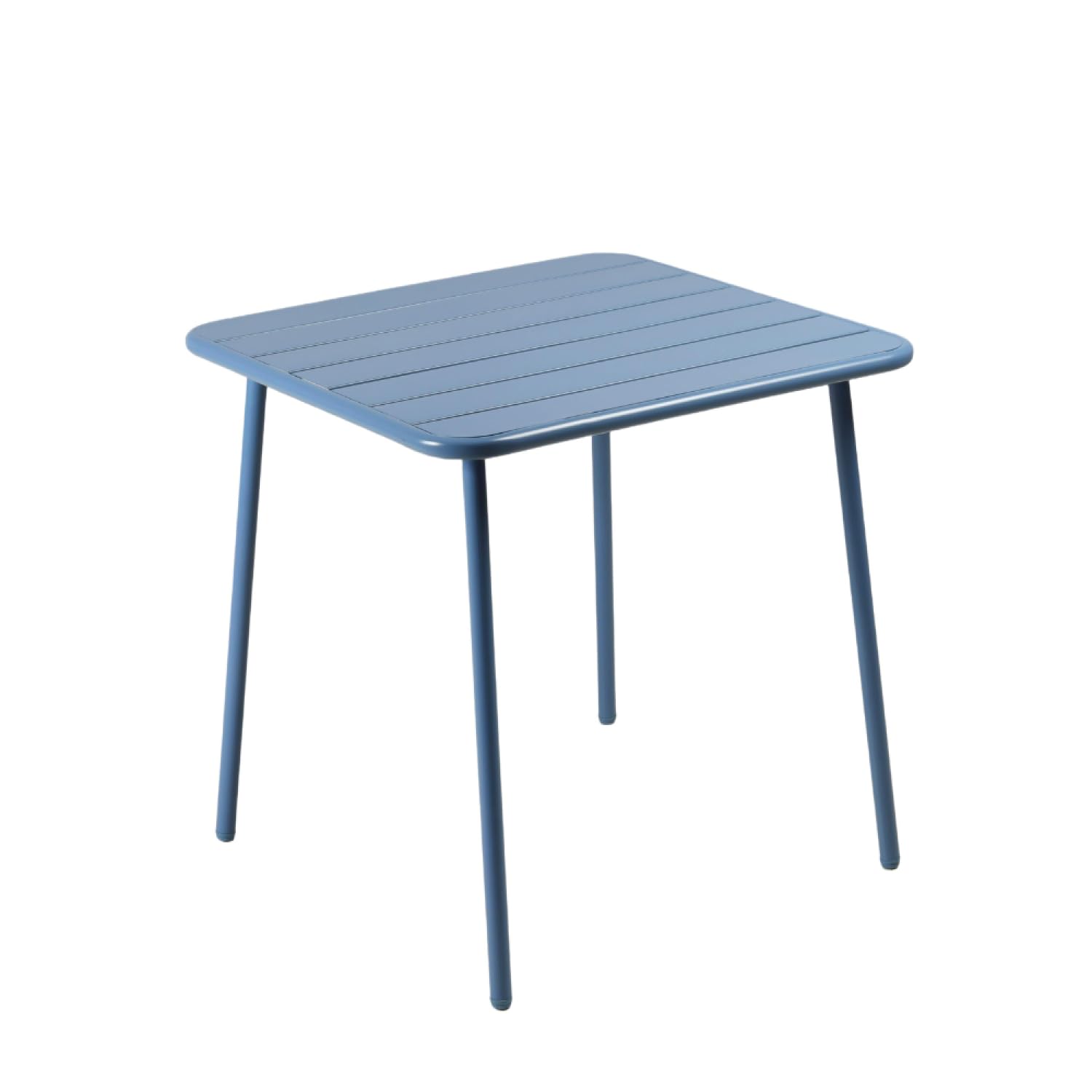CONCEPT USINE | Tavolo da giardino BERGAME 4 posti in acciaio blu | Grande tavolo da pranzo all'aperto | Mobili da giardino Terrazza piscina | 70 cm | Resistenza al sole & Intemperie | Premium Design