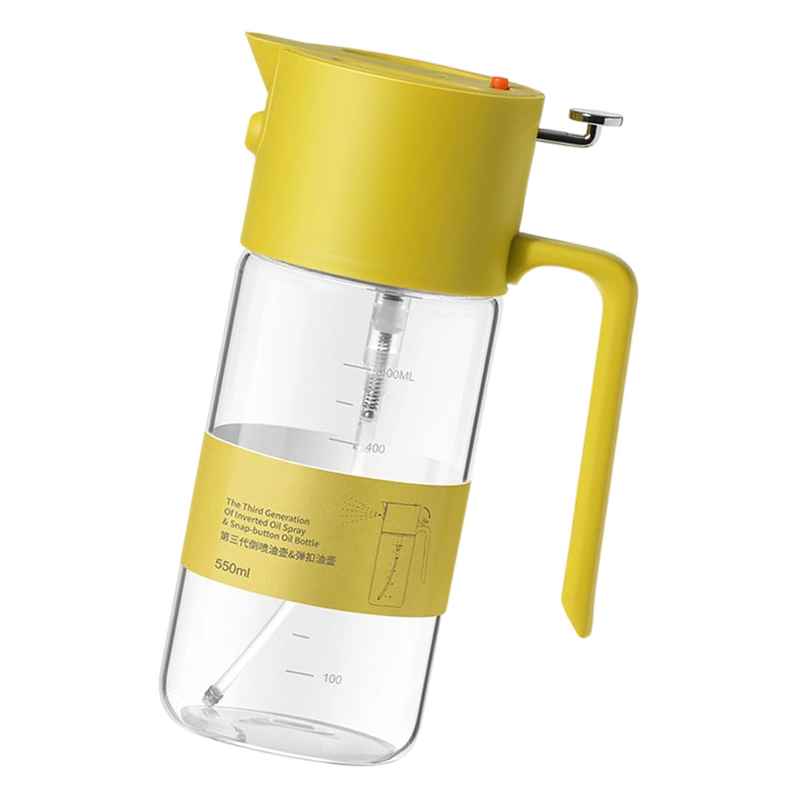 Qusinfc 550ML Glass Oil Sprayer Bottle with Fine Mists Sprayer for Air Fryers Baking and Salad Making Kitchen Accessories ABS Oil