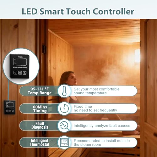 Image of 7.5KW Steam Generator-Quick start continuous steam,with Blackdigital control panel Self-Draining System, 95-131F Temp Control,Can be used for heating a space area of 7.5m /247Cu.ft. (7.5KW 220V)