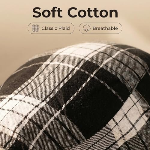 Image of 3Pcs Men's Newsboy Caps Cotton Cooling Hat Adjustable Flat Cap for Men