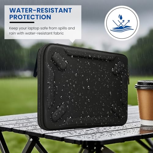 Image of Dyazo 14.1 Inch Hard Shell Laptop Sleeve Case | Shockproof & Water-Resistant EVA Protective Cover with Carry Handle | Compatible for MacBook, Dell, HP, Lenovo, MSI, Acer, ASUS 14 inch Laptops (Black)