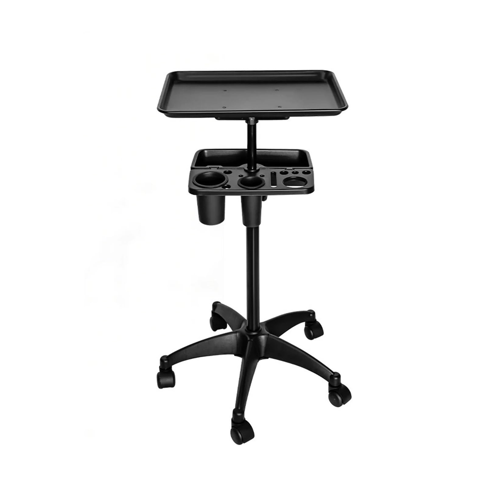 Mobile Barber Cart, Storage Tray Adjustable Height Rolling Salon Trolley