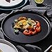 BonNoces 10-inch Matte Porcelain Dinner Plate, Elegant Large Round Serving Plates for Steak, Pasta, and Salad, Set of 3 (Matte Black)