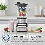 Hamilton Beach Wave Crusher Blender For Smoothies With 40 Oz Glass Jar and 14 Functions, Ice Sabre Blades & 700 Watts for Consistently Smooth Results, Black + Stainless Steel (54221) - Image 3