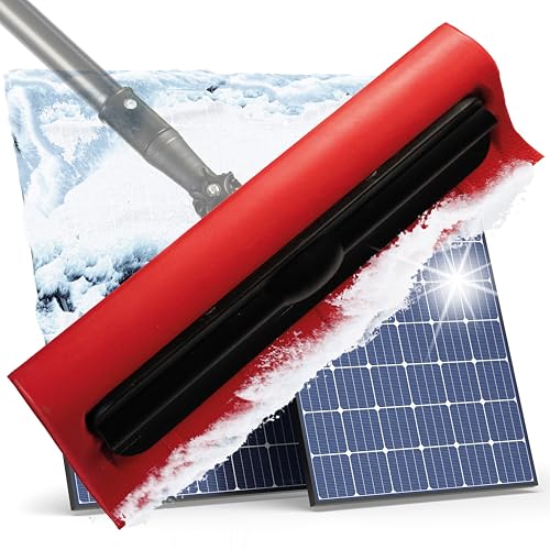 toolmacher Photovoltaik Schneeschieber [ROBUSTES SPEZIALGEWINDE] Schneeschaufel für Photovoltaik Wintergarten und Glasdach - Schneeräumer ohne Teleskopstange - Schneeschieber für PV Dachschneeräumer