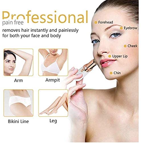 LA Beauty™ Removedor de vello facial para mujeres, afeitadora sin dolor, melocotón fuzz, barbilla, depilación del labio superior con luz LED, batería incluida 2