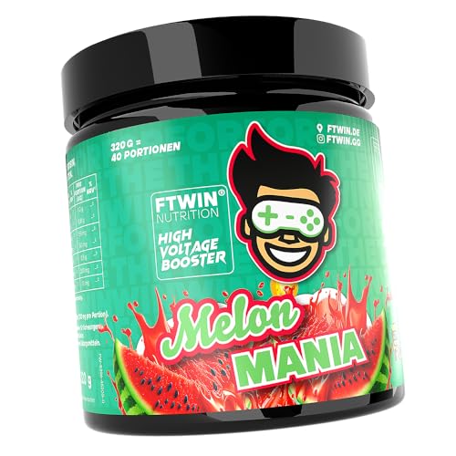 FTWIN® Nutrition Gaming Booster | Reflex, Focus, Energy, Endurance | 40 Servings | Vegan | Für Gamer und E-Sportler | Perfekt für lange und intensive Gaming-Sessions (320 g, Melon Mania) FTWIN® Nutrition Gaming Booster | Reflex, Focus, Energy, Endurance | 40 Servings | Vegan | Für Gamer und E-Sportler | Perfekt für lange und intensive Gaming-Sessions (320 g, Melon Mania)