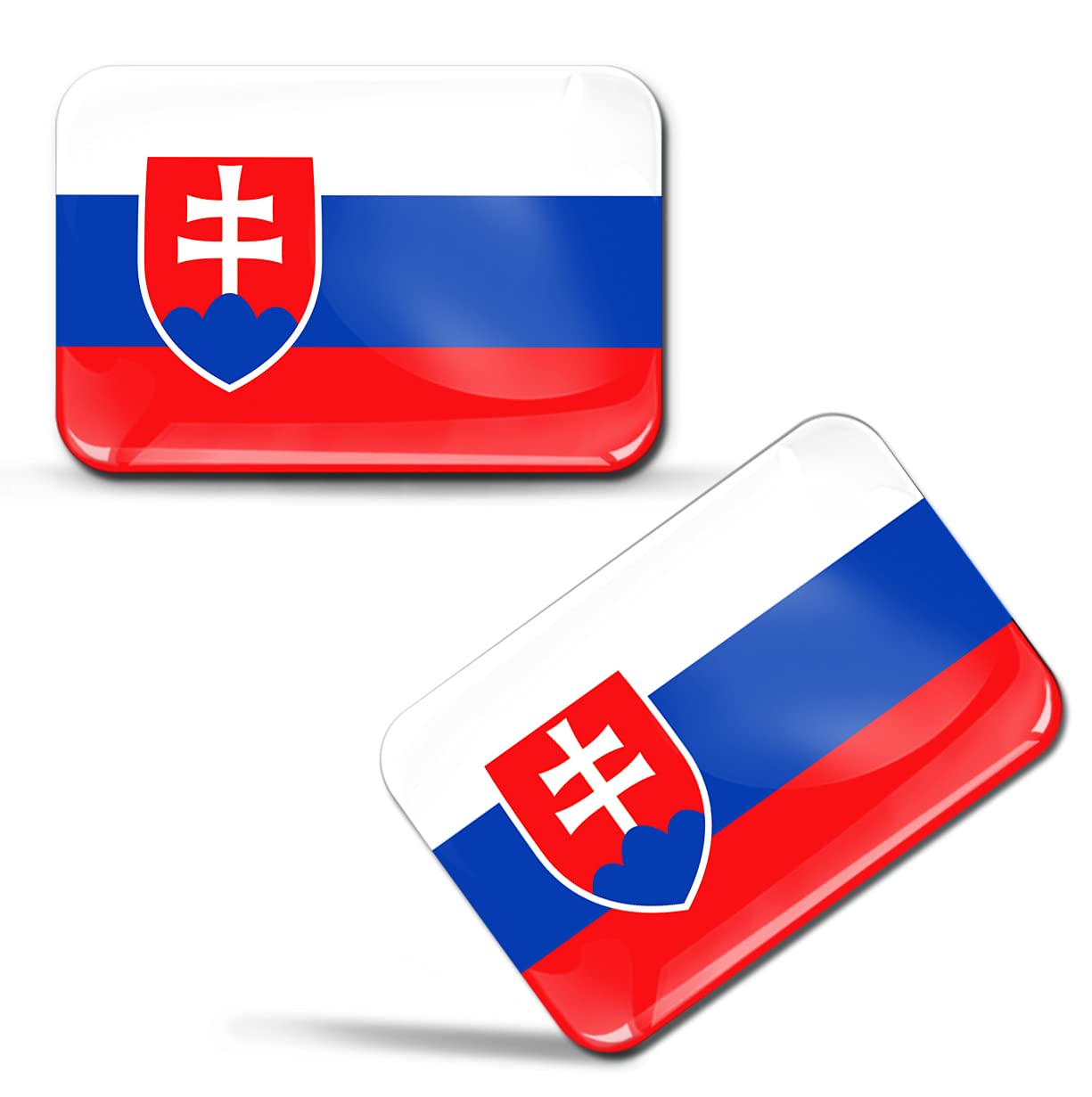Skinoeu Multi-Coloured Skinoeu® 2 X 3D Sticker Slovakia Slovakian Flag F 103
