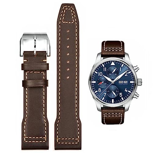 HEYOZURY Correa de Reloj Para IWC Reloj Correas de Banda Pulsera de Cuero IWC 20mm 21mm Pulsera de Cuero Suave de para la Serie IWC Pi