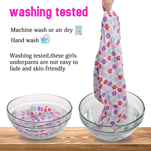 Anktry 2-12 Years Old Girl’s Solid Color Biking Shorts Safety Dress Boyshort Panties For Toddlers 6 Pack Underwear (Flower-2, 10-12 Years) #TOP3