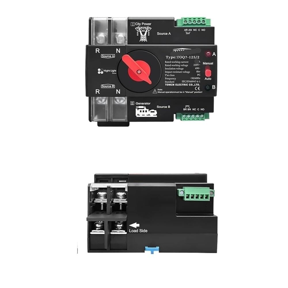 Utensili elettrici Selettore Di Trasferimento Automatico A Doppia Alimentazione Trifase 2P3P4P 63A 100A 125A 230V Su Guida DIN