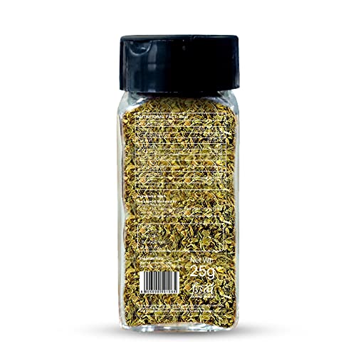 Image of Chef Urbano Basil 25 GMS Sprinkler | Italian Herbs | Pizza and Pasta Seasoning | Premium Herbs and Spices | Flakes /Leaves | Glass Bottle