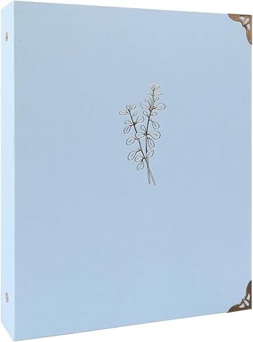 Decorative Hardcover Binder | Floral, Pastel Blue