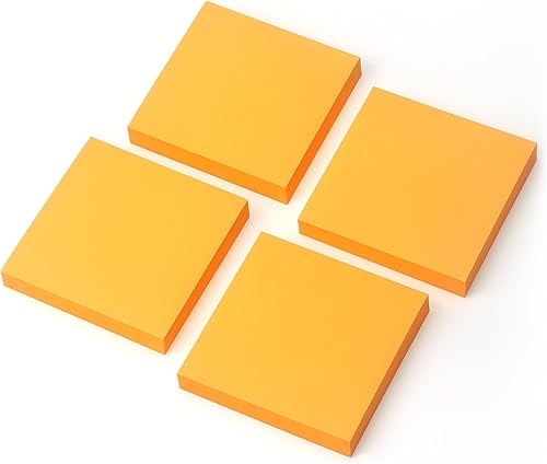 Miniatura 10 de Sticky Notes - Bloc de notas autoadhesivas de 3 x 3 pulgadas con colores brillantes, fácil de publicar para oficina, escuela, hogar, 4 blocs por
