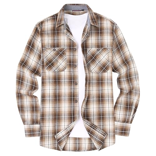 Alex Vando Mens Button Down Shirts Regular Fit Long Sleeve Casual Plaid Flannel Shirt