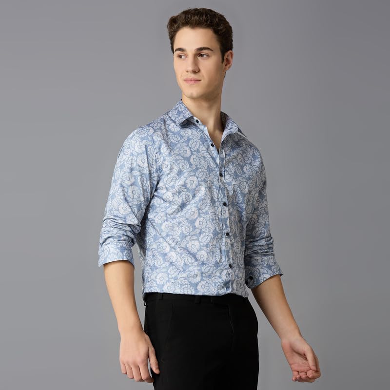 Image of MARK & ALBERT Men's Slim Fit Cotton Formal Shirt