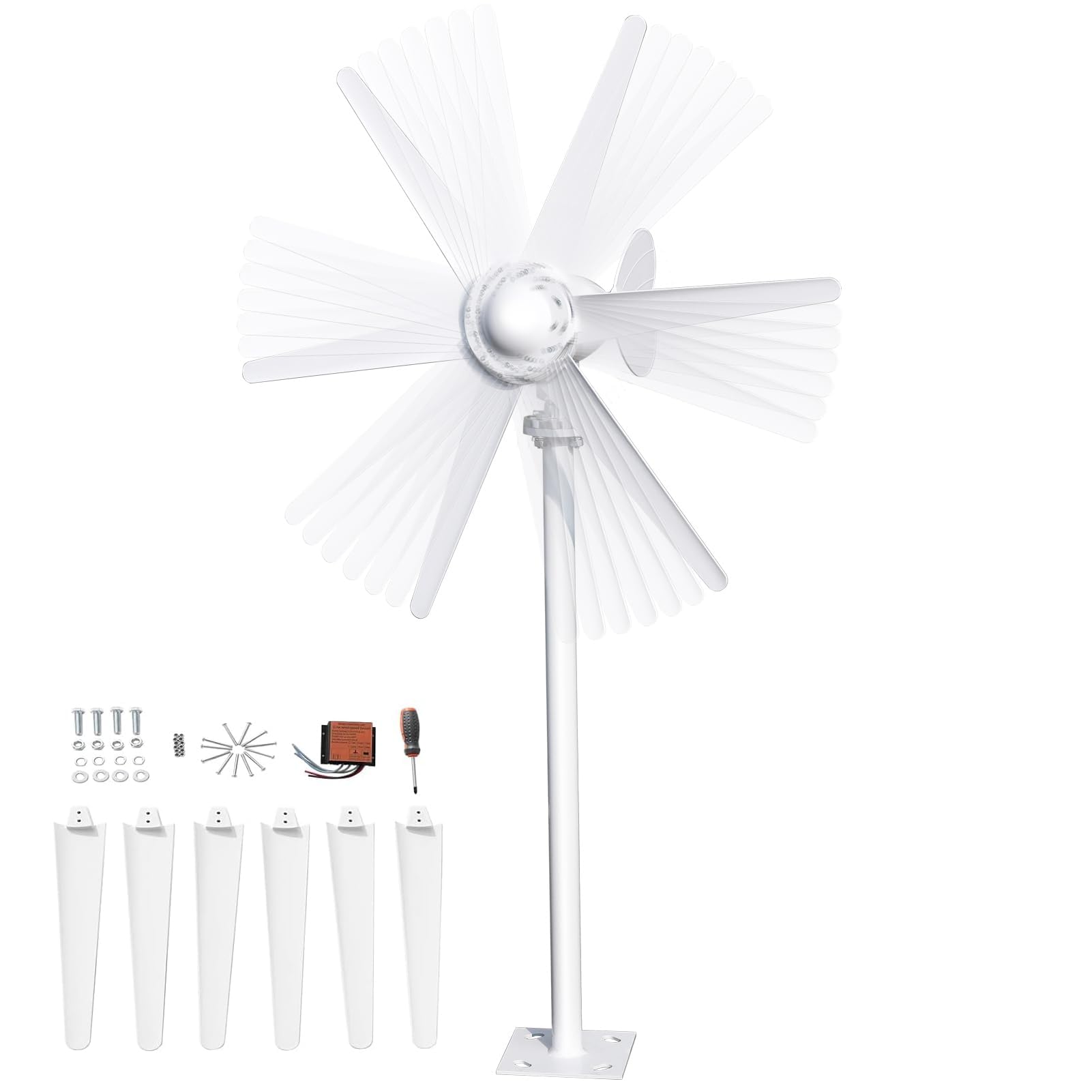 Generatore a turbina eolica da 800 W, kit turbina eolica da 12 V/24 V, generatore di energia eolica professionale a 6 lame con driver, sistema di alimentazione elettromagnetica per la casa