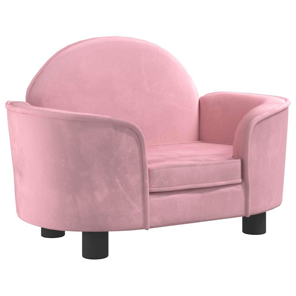 vidaXL Cama para Perros de Terciopelo Rosa, Sofá para Mascotas, 66x40x45 cm