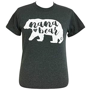 Girlie Girl Originals Nana Bear Dark Heather Short Sleeve Tee (X-Large)